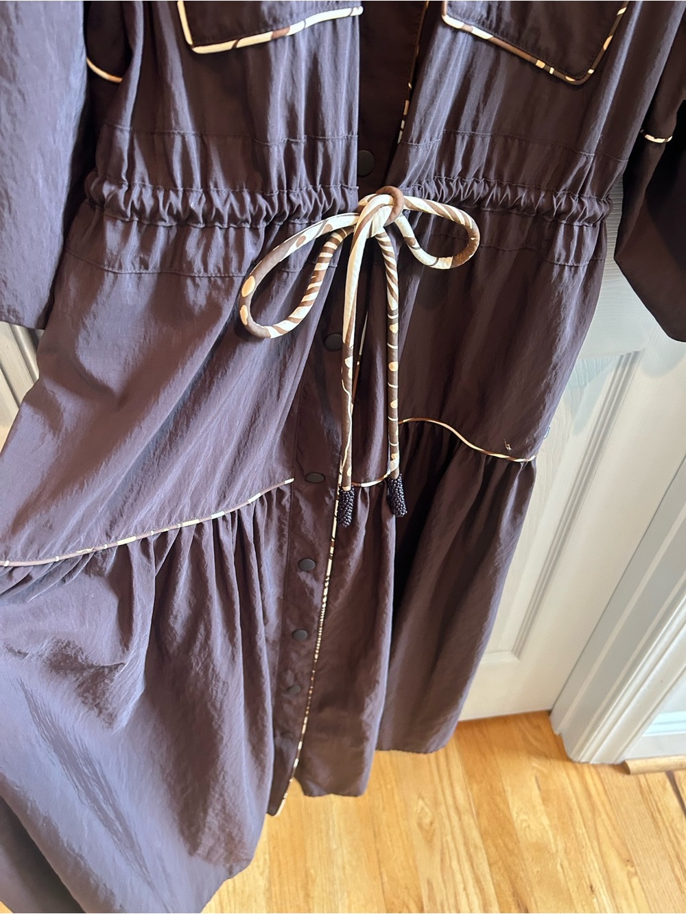 Farm Rio Chocolate Brown Drawstring Dress - Picture 5 of 9